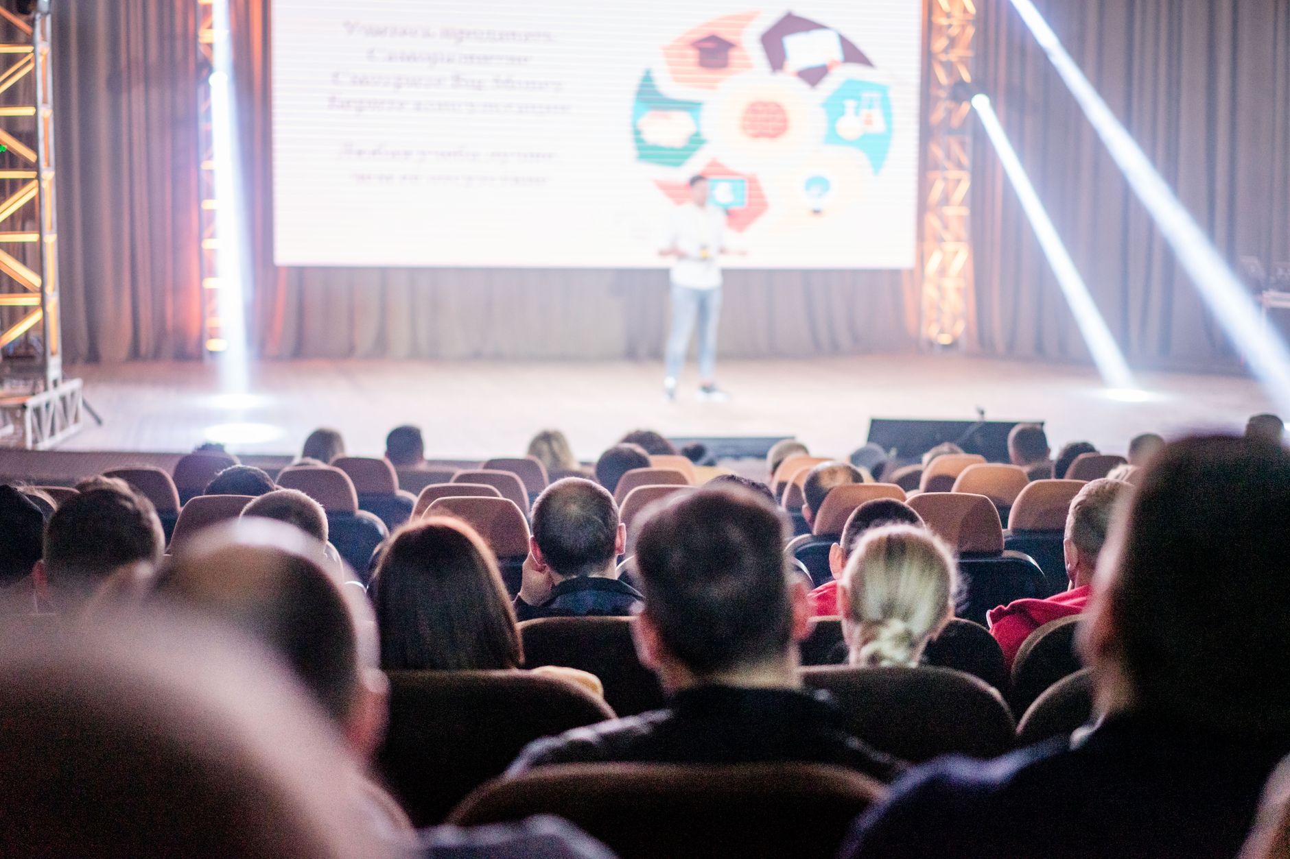 Professional corporate conference stage setup