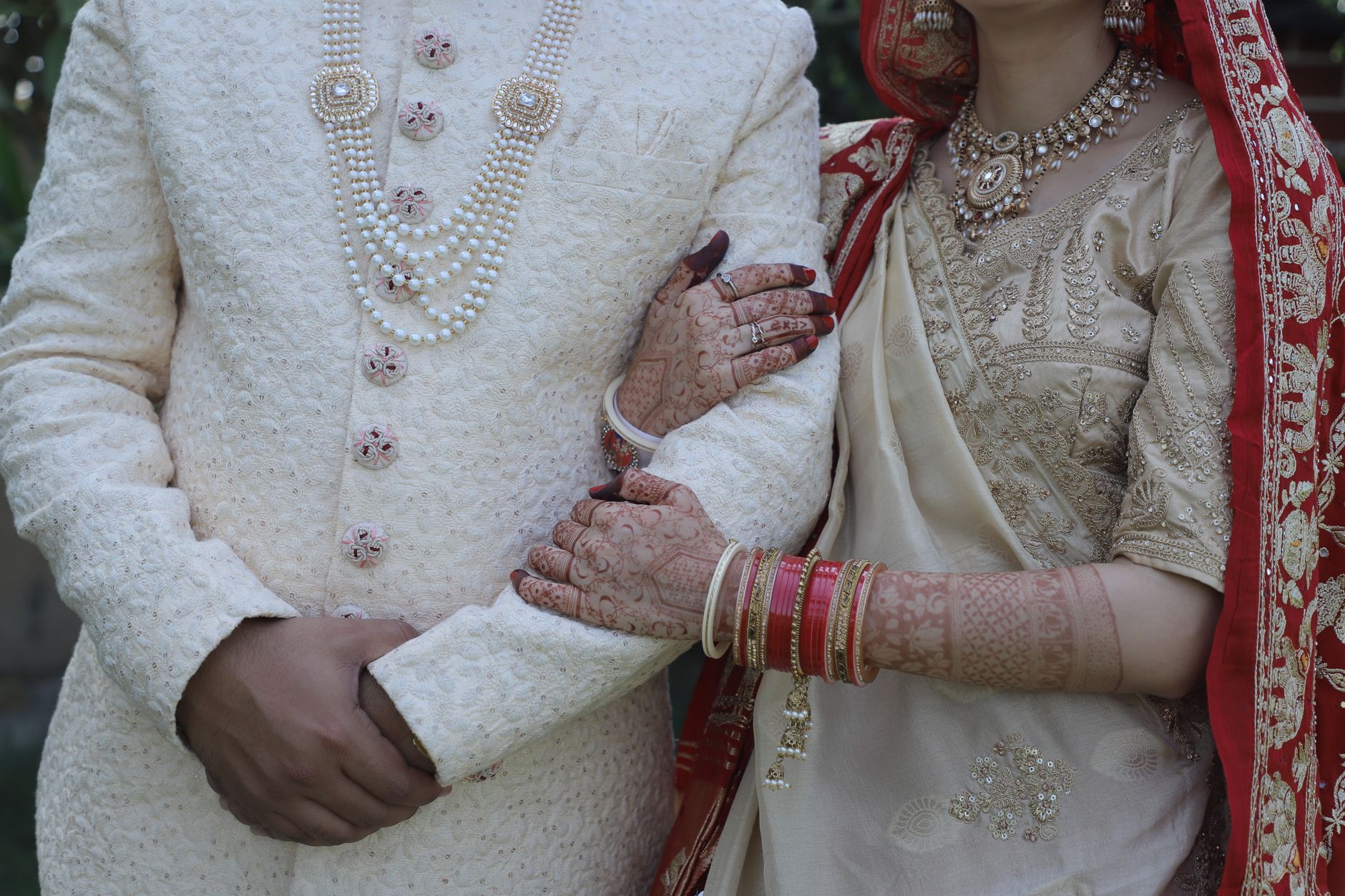 Bride and groom during a traditional Indian wedding ceremony