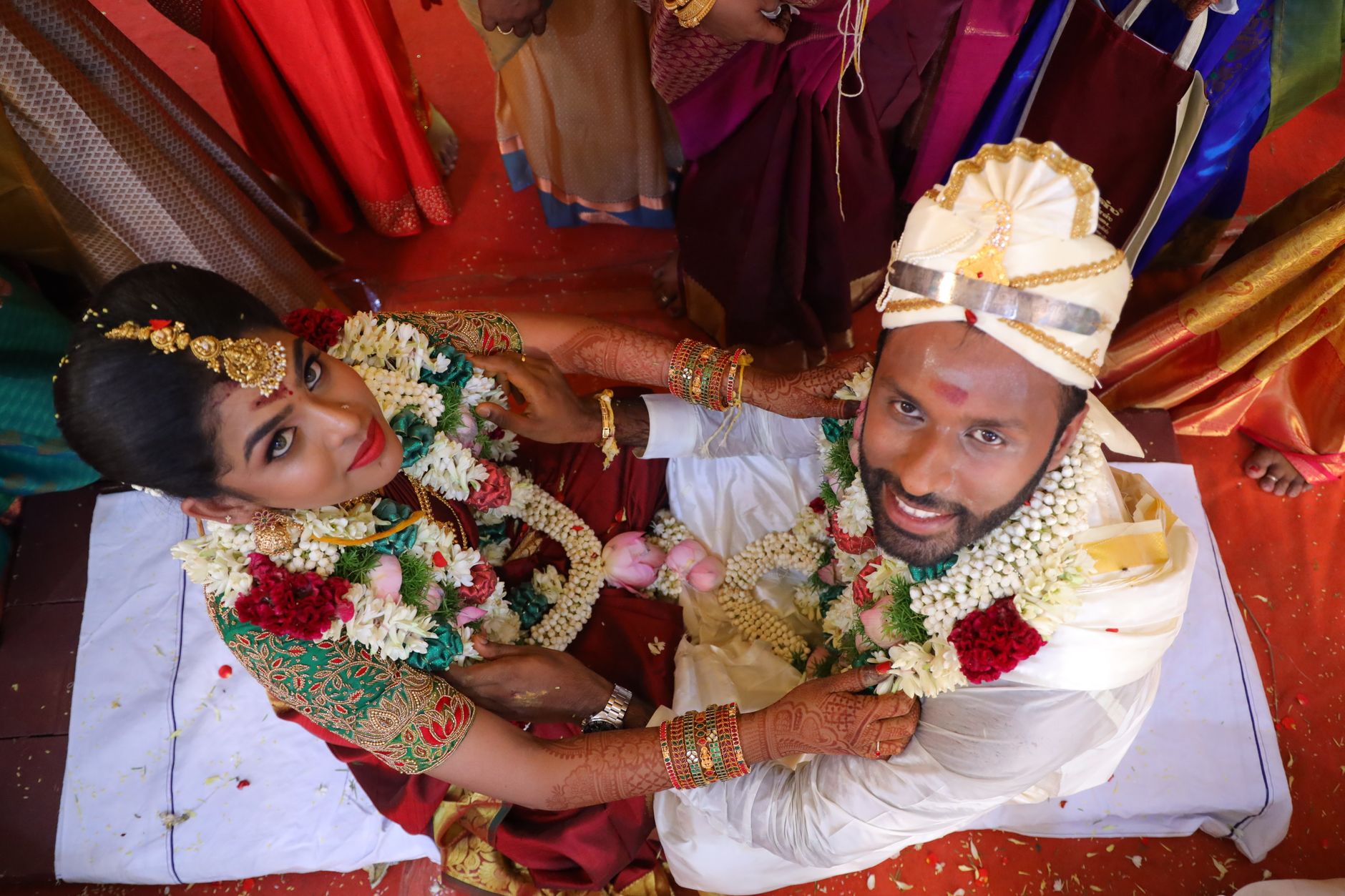 Traditional Tamil wedding ceremony setup
